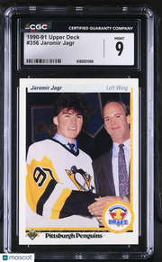 1990-91 Upper Deck Jaromir Jagr Rookie #356 CGC 9 Pittsburgh Penguins