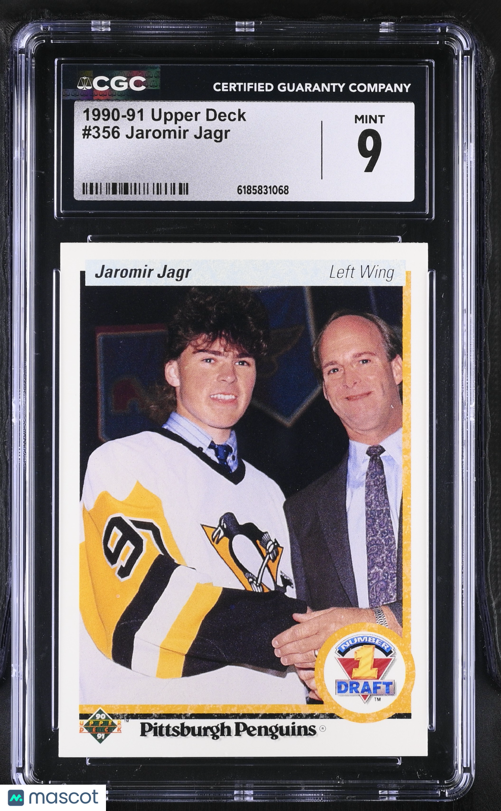 1990-91 Upper Deck Jaromir Jagr Rookie #356 CGC 9 Pittsburgh Penguins