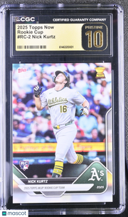 2025 Topps Now Nick Kurtz Rookie Cup #RC-2 CGC 10 Pristine Athletics