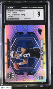 2023 Panini Mosaic Bryce Young Silver Rookie NFL Debut #ND-2 CGC 9 Panthers