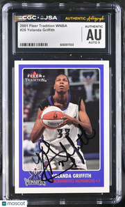 2001 Fleer Tradition WNBA Yolanda Griffith Auto Autograph CGC Authentic Monarchs