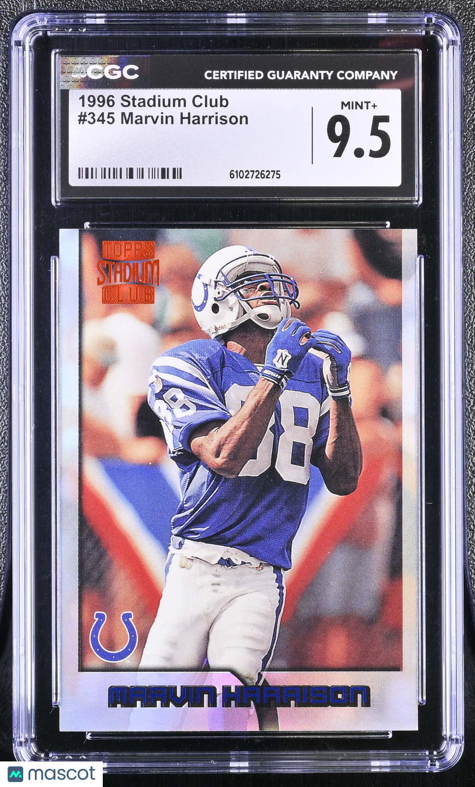 1996 Stadium Club Marvin Harrison Rookie #345 CGC 9.5 Indianapolis Colts