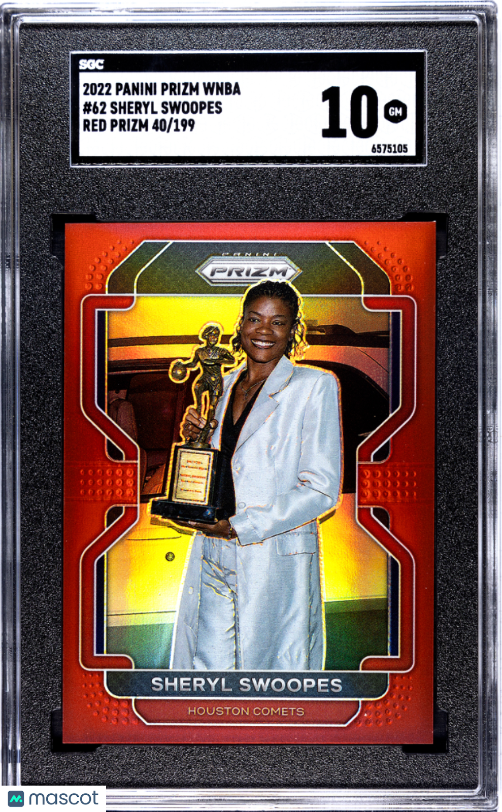 2022 Panini Prizm Wnba Sheryl Swoopes Red 199 #62 SGC 10