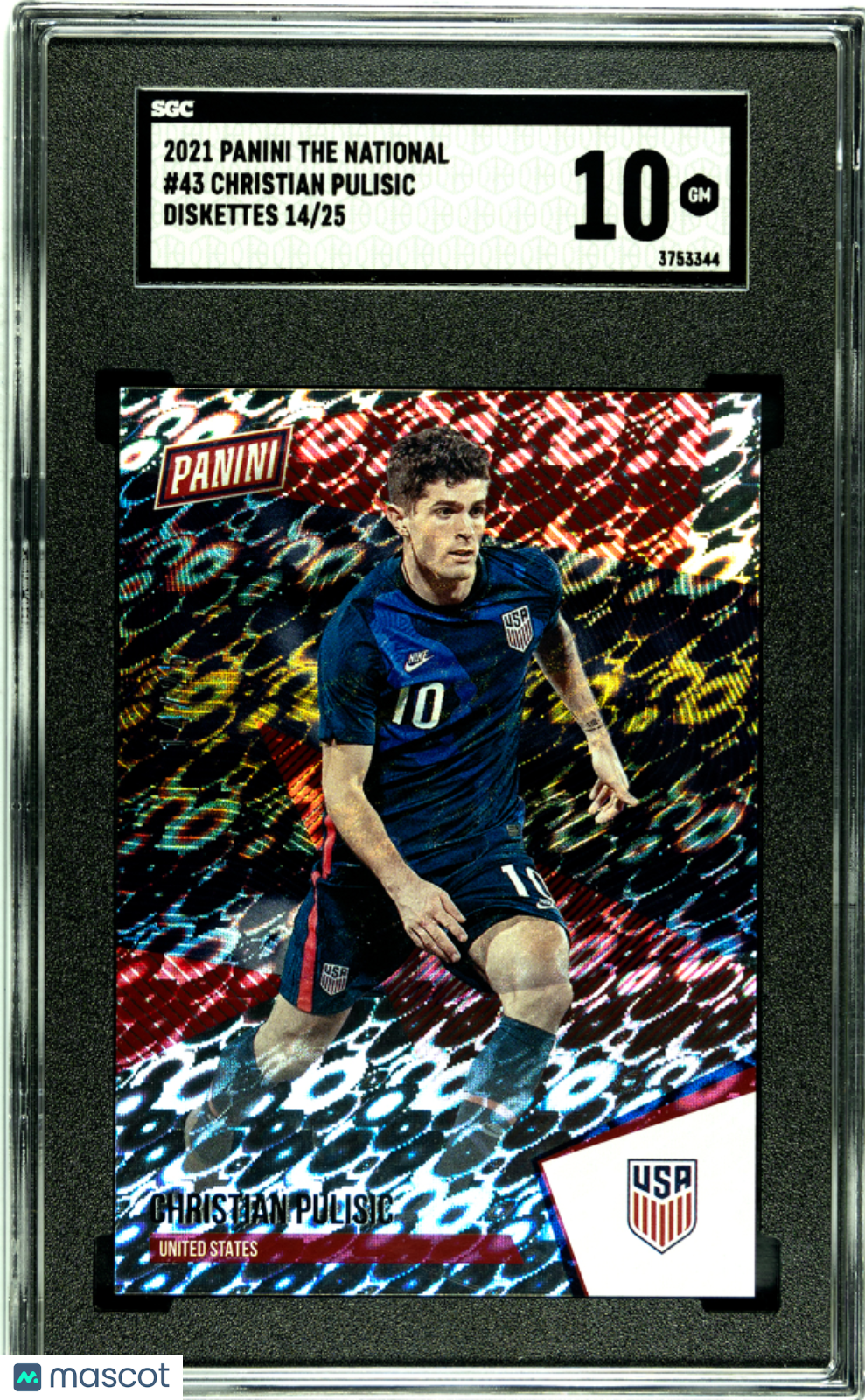2021 Panini The National Christian Pulisic Diskettes /25 #43 SGC 10