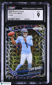 2025 Panini Prizm Cam Ward Lazer Rookie #352 CGC 9 Tennessee Titans