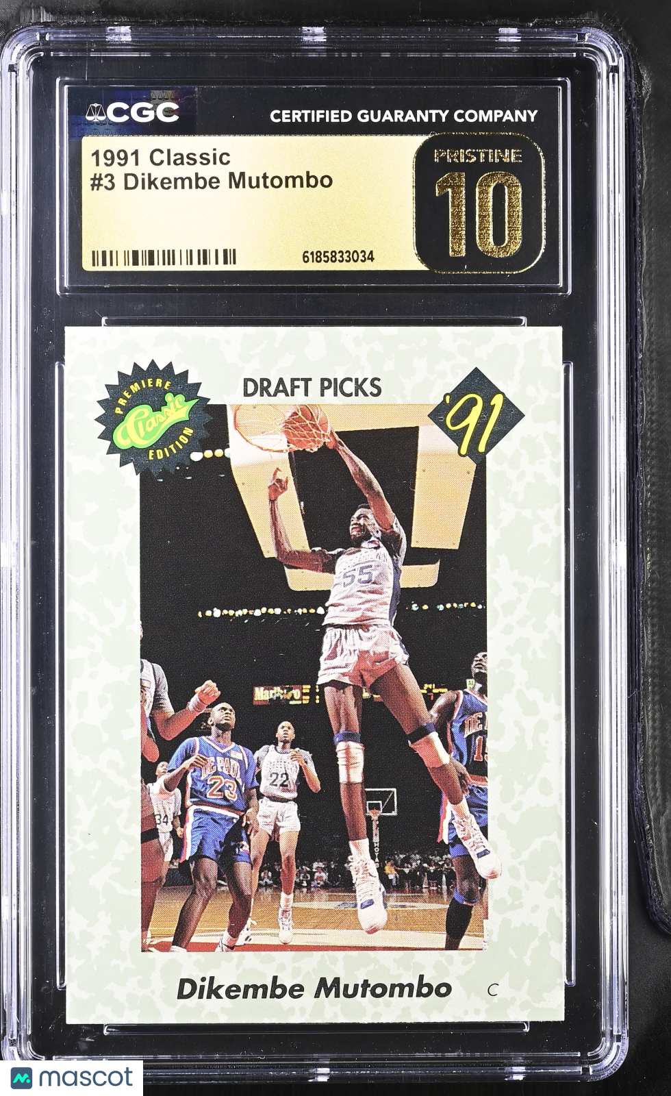 1991 Classic Dikembe Mutombo Rookie #3 CGC 10 Pristine Georgetown