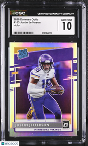2020 Donruss Optic Justin Jefferson Holo Rookie #163 CGC 10 Minnesota Vikings