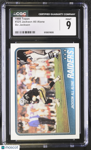 1988 Topps Jackson All Alone Bo Jackson #325 CGC 9 Oakland Raiders