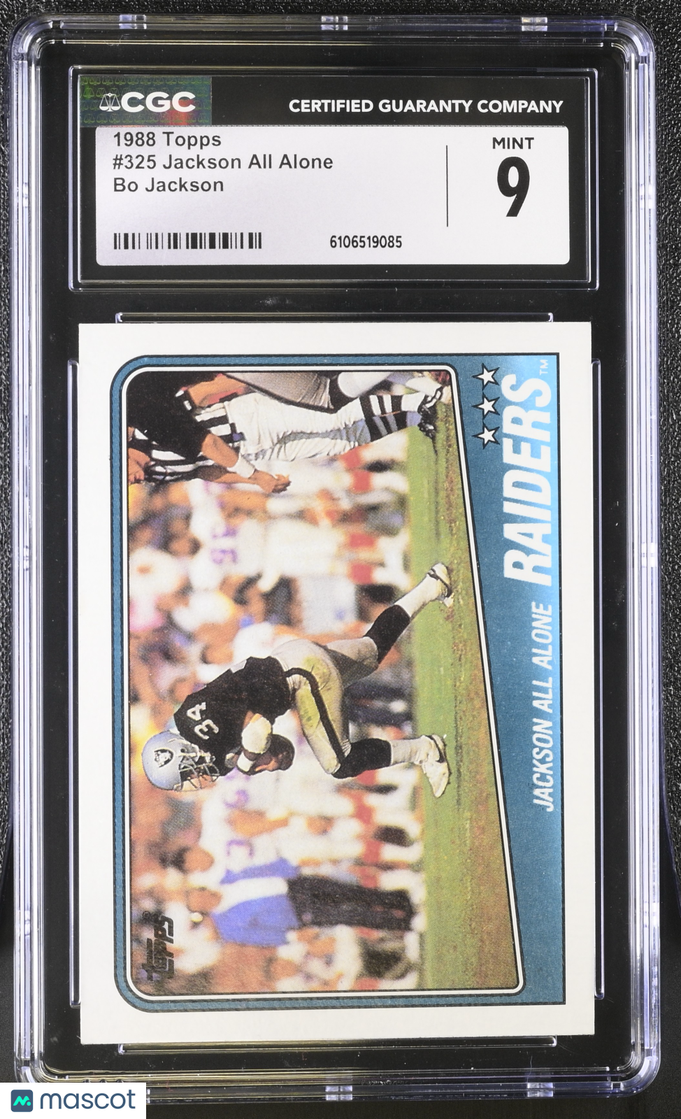 1988 Topps Jackson All Alone Bo Jackson #325 CGC 9 Oakland Raiders