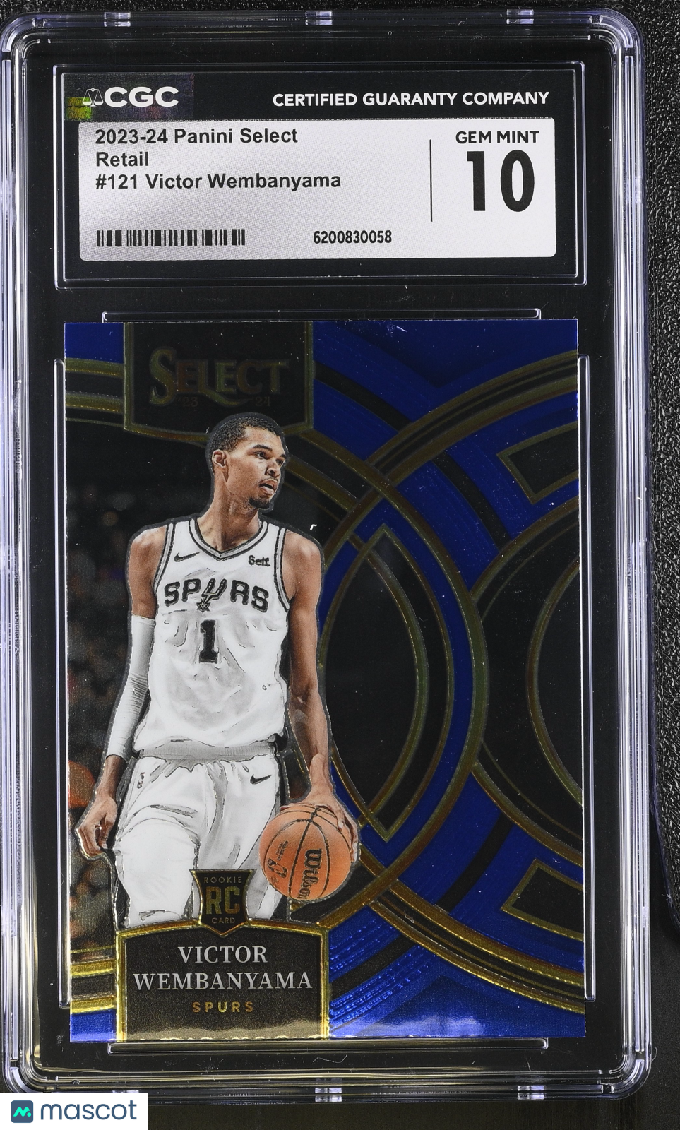 2023-24 Panini Select Victor Wembanyama Rookie Retail #121 CGC 10 Spurs