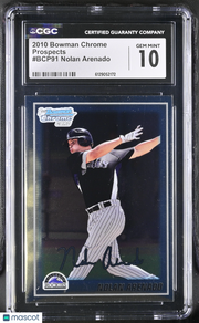 2010 Bowman Chrome Nolan Arenado Rookie Prospects #BCP91 CGC 10 Colorado Rockies
