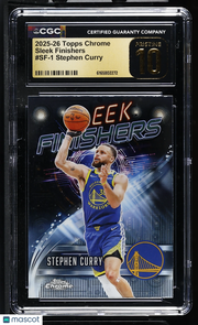 2025-26 Topps Chrome Stephen Curry Sleek Finishers SF-1 CGC 10 Pristine Warriors