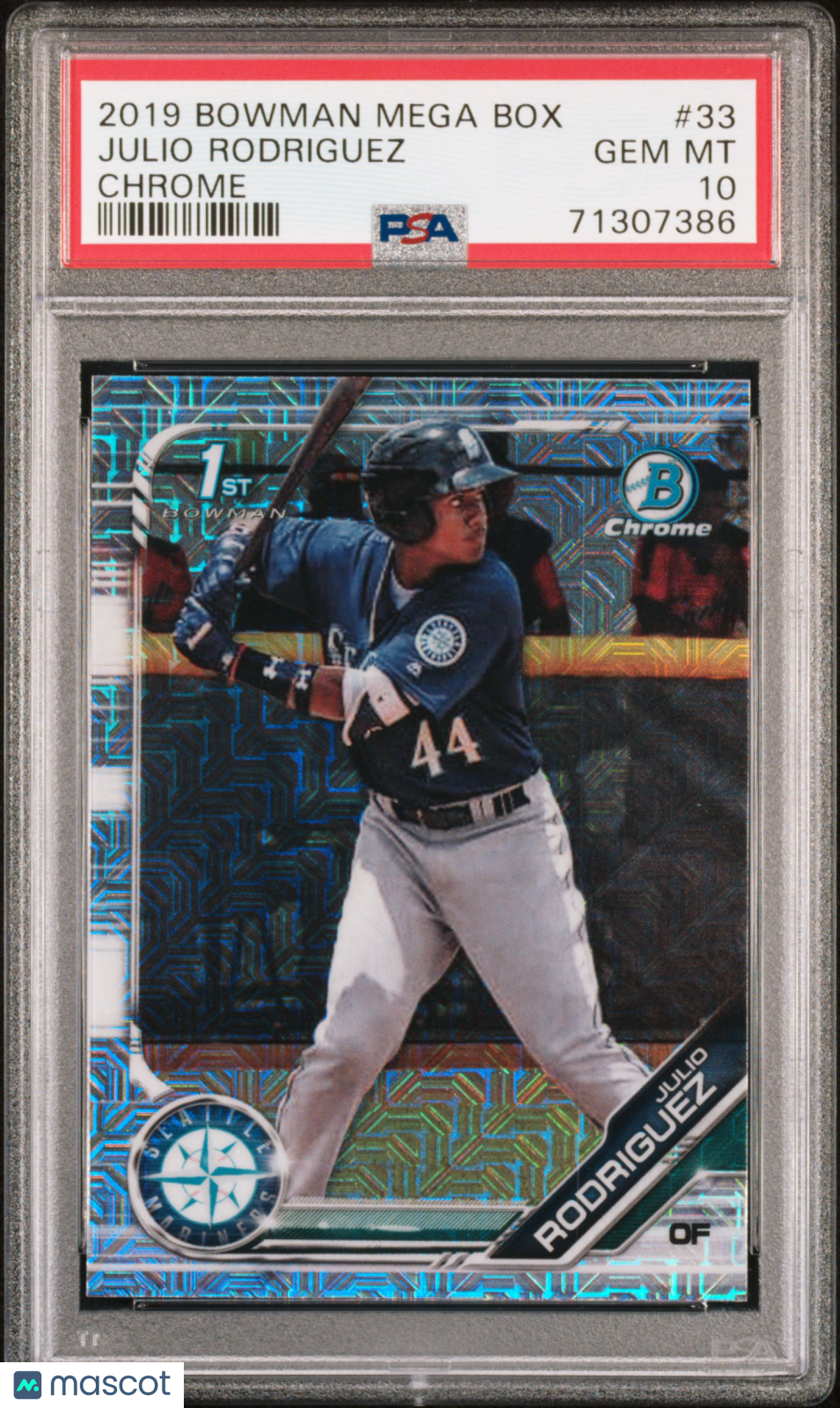 2019 Bowman Mega Box Chrome Julio Rodriguez Rookie #33 PSA 10 Seattle Mariners