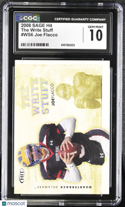 2008 Sage Hit Joe Flacco Rookie The Write Stuff #WS6 CGC 10 Michigan Wolverines