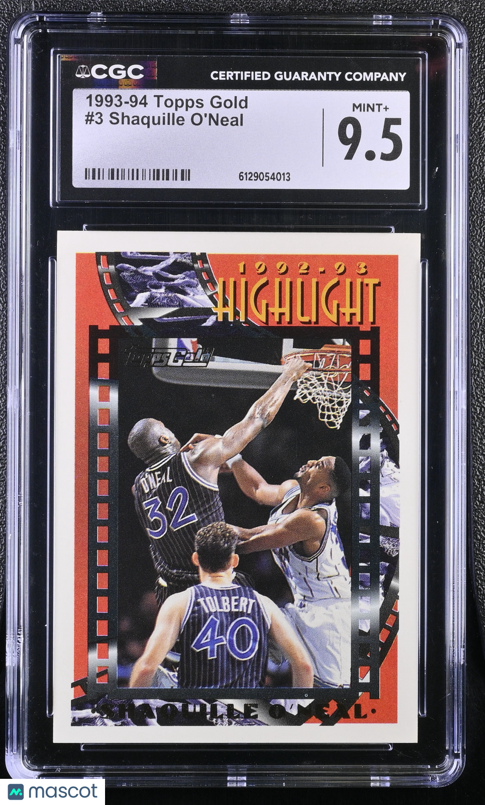 1993-94 Topps Gold Shaquille O'Neal #3 CGC 9.5 Orlando Magic