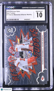 2025 Donruss Optic Patrick Mahomes II/Xavier Worthy Best Tuddys #1 CGC 10 Chiefs