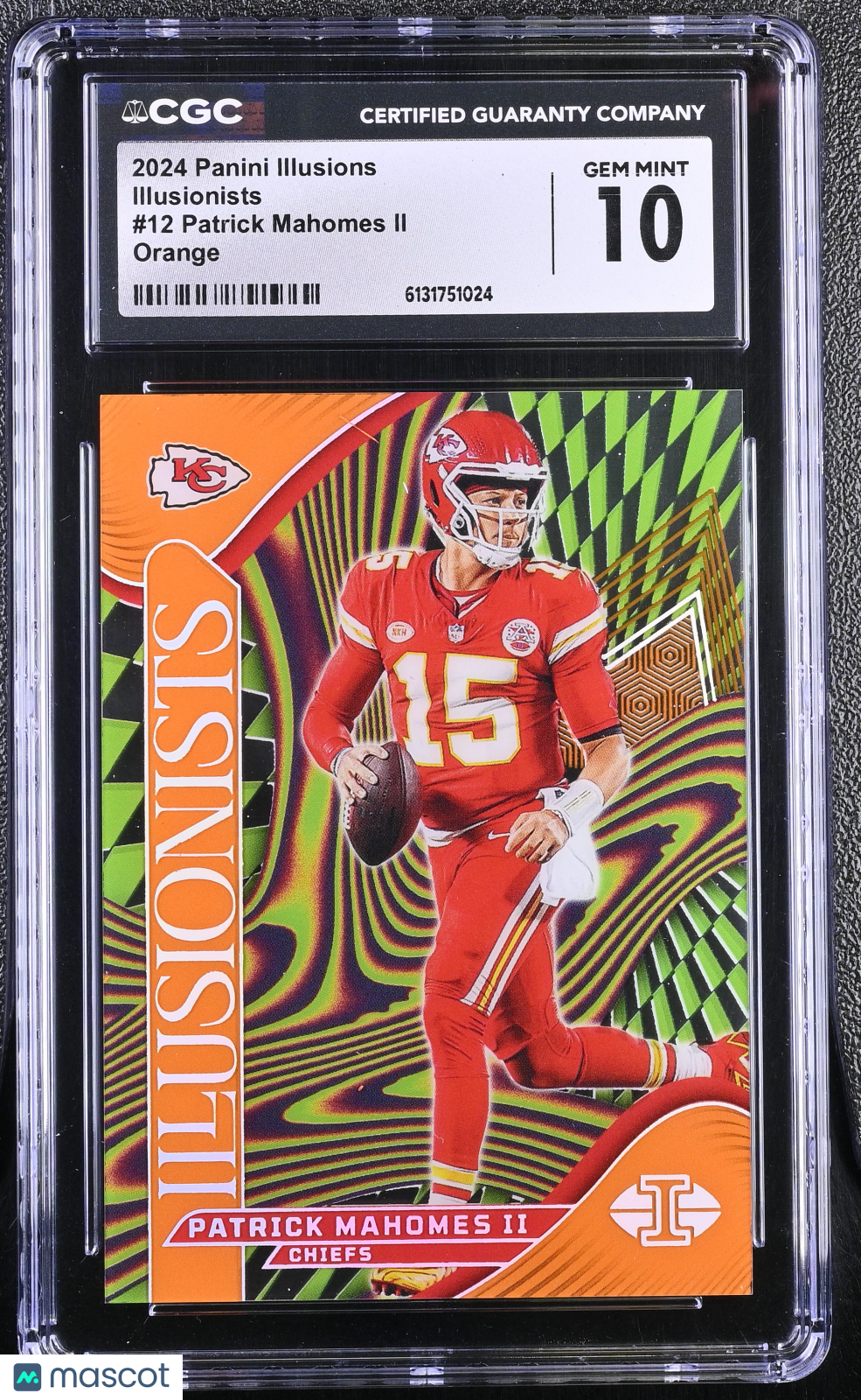 2024 Panini Illusions Patrick Mahomes II Orange Illusionists #12 CGC 10 Chiefs