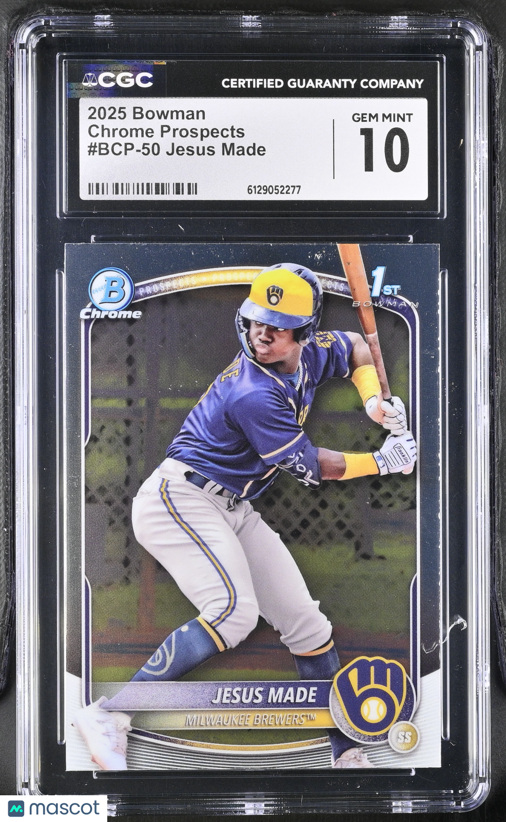 2025 Bowman Jesus Made Chrome Prospects #BCP-50 CGC 10 Milwaukee Brewers