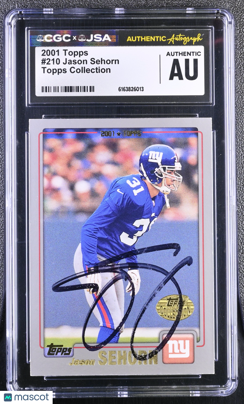 2001 Topps Jason Sehorn Topps Collection #210 CGC Authentic JSA