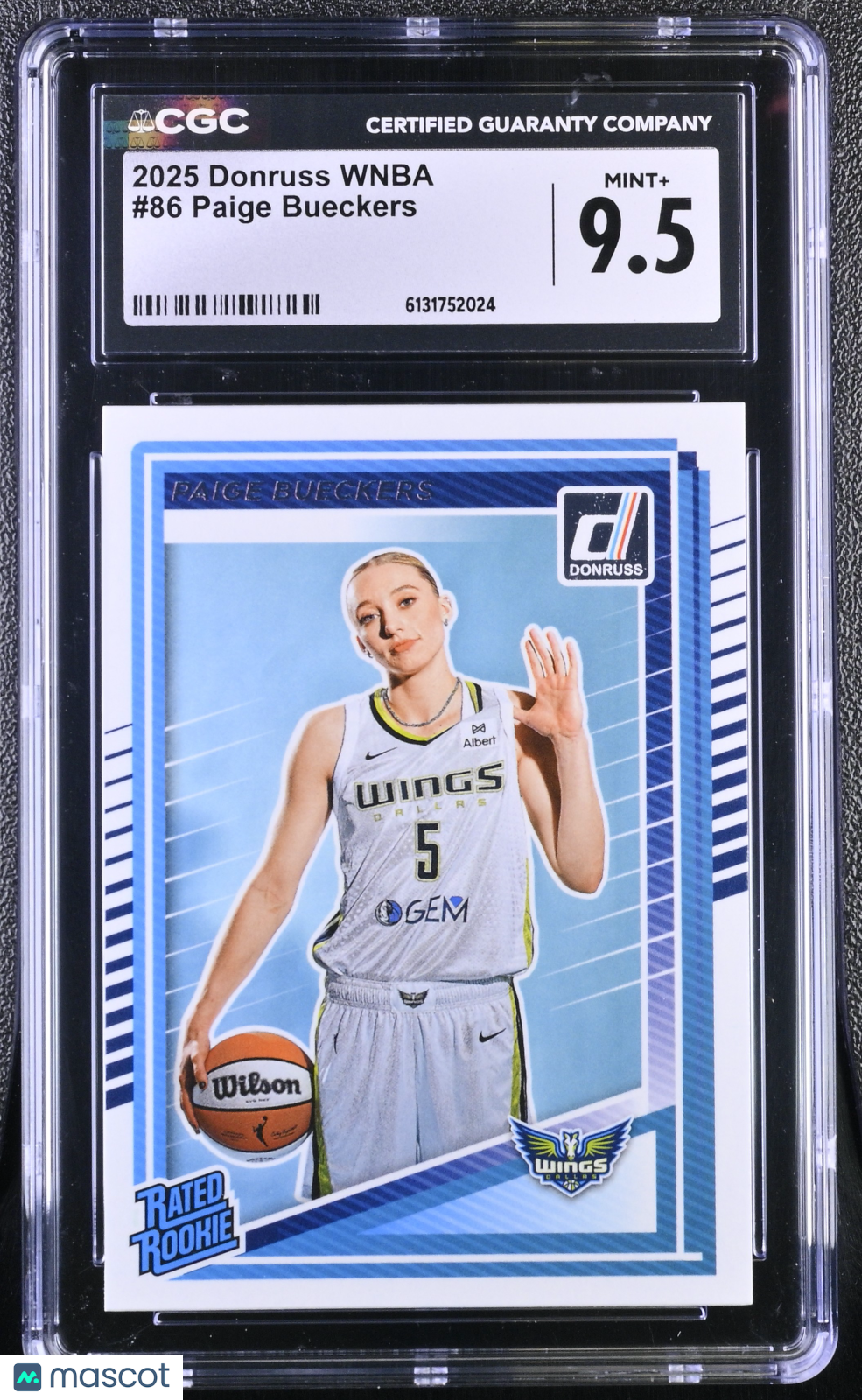 2025 Donruss WNBA Paige Bueckers Rookie #86 CGC 9.5 Dallas Wings