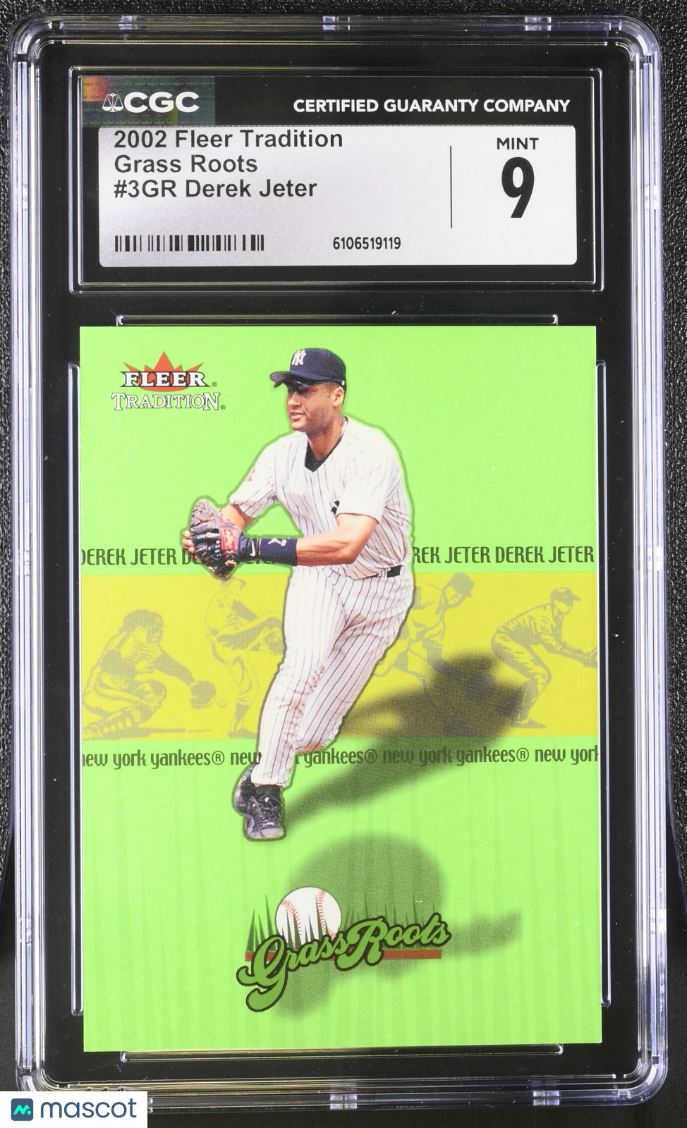2002 Fleer Tradition Derek Jeter Grass Roots #3GR CGC 9 New York Yankees
