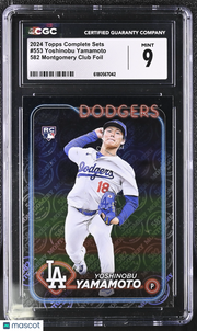 2024 Topps Yoshinobu Yamamoto 582 Montgomery Club Foil Rookie #553 CGC 9 Dodgers