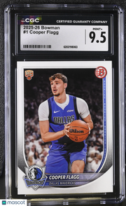 2025-26 Bowman Cooper Flagg Rookie #1 CGC 9.5 Dallas Mavericks