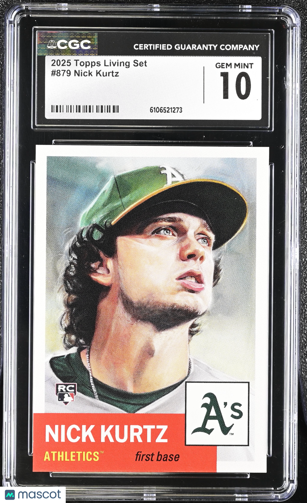 2025 Topps Living Set Nick Kurtz Rookie #879 CGC 10 Oakland Athletics