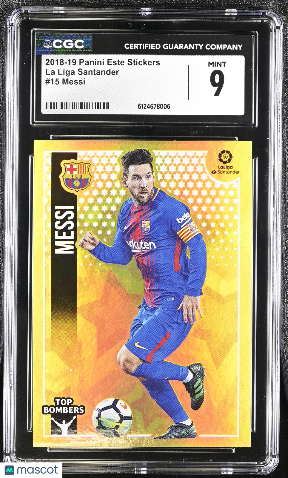 2018-19 Panini Este Stickers Messi La Liga Santander #15 CGC 9 FC Barcelona