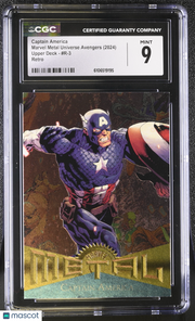 2024 Upper Deck Marvel Metal Universe Avengers Captain America #R-3 Retro CGC 9