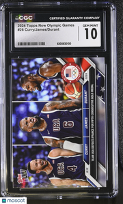 2024 Topps Now Olympic Games Kevin Durant LeBron James Stephen Curry #26 CGC 10