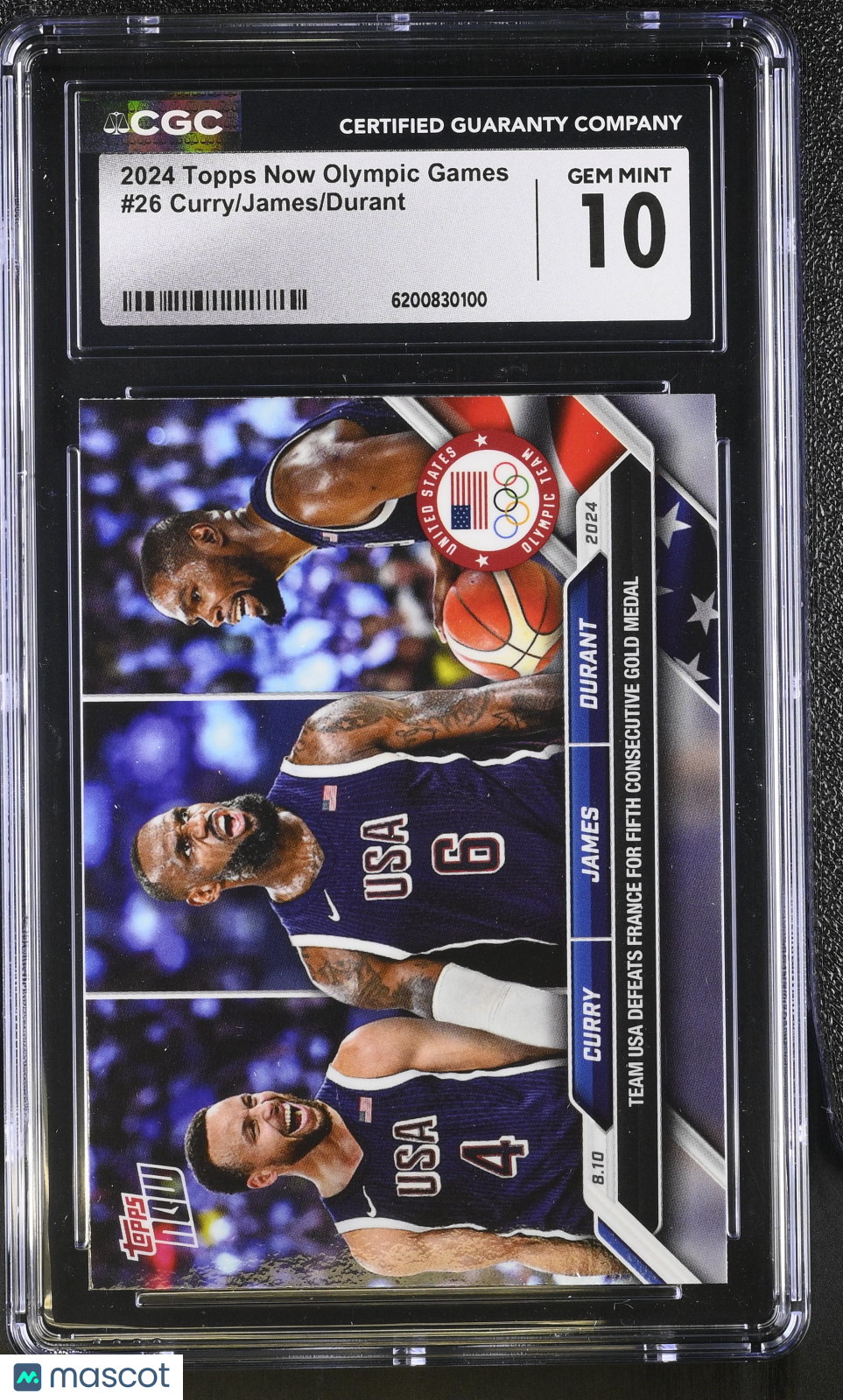 2024 Topps Now Olympic Games Kevin Durant LeBron James Stephen Curry #26 CGC 10