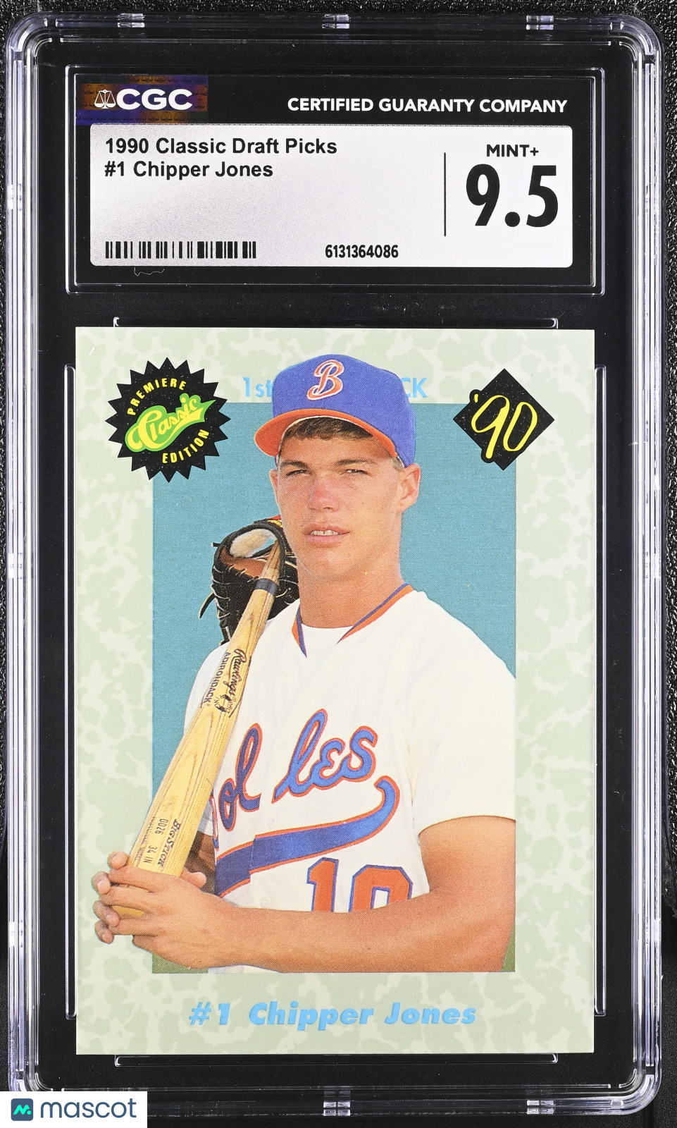 1990 Classic Draft Picks Chipper Jones Rookie #1 CGC 9.5