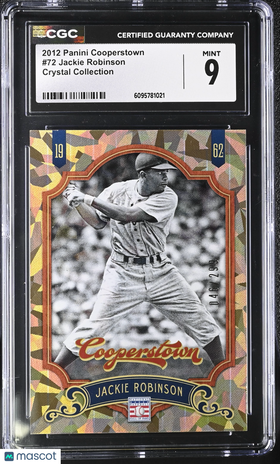 2012 Panini Cooperstown Jackie Robinson Crystal Collection /299 72 CGC 9 Dodgers