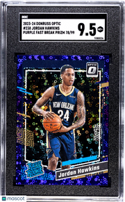 2023 Donruss Optic Jordan Hawkins Purple F, Break Prizm 99 #238 SGC 9.5 Pelicans