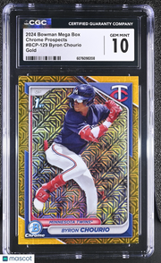 2024 Bowman Mega Box Byron Chourio Gold /50 Rookie Chrome Prospects CGC 10 Twins