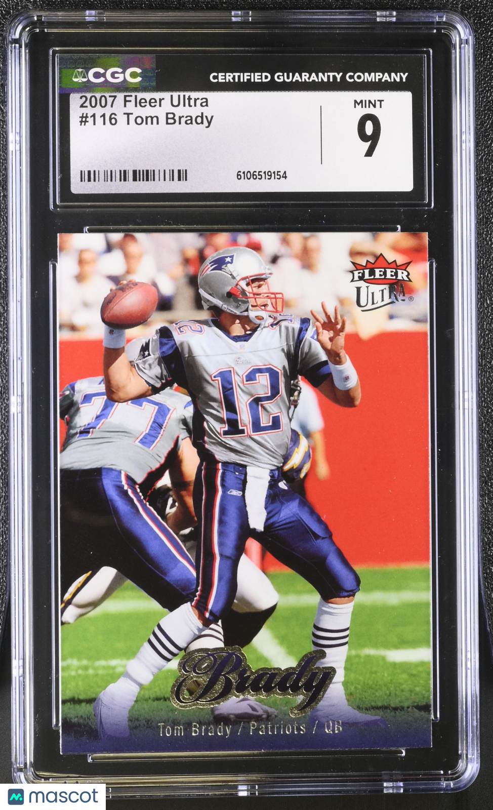 2007 Fleer Ultra Tom Brady #116 CGC 9 New England Patriots