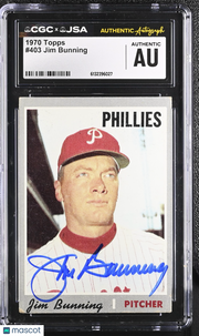 1970 Topps Jim Bunning Auto Autograph #403 CGC Authentic JSA Phillies