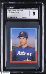 1982 Topps Stickers Nolan Ryan #13 CGC 9 Houston Astros