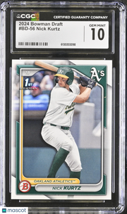 2024 Bowman Draft Nick Kurtz Rookie #BD-56 CGC 10 Oakland Athletics