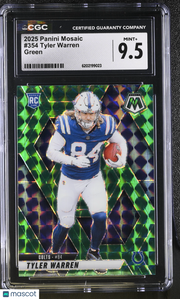 2025 Panini Mosaic Tyler Warren Green Rookie #354 CGC 9.5 Indianapolis Colts