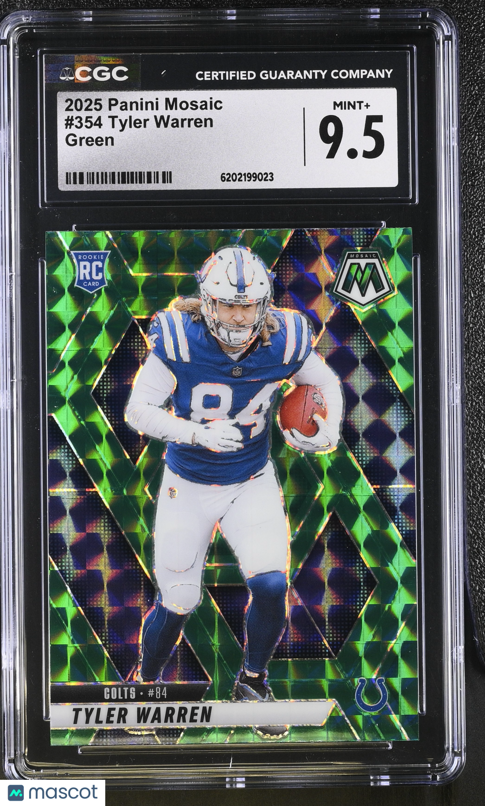 2025 Panini Mosaic Tyler Warren Green Rookie #354 CGC 9.5 Indianapolis Colts
