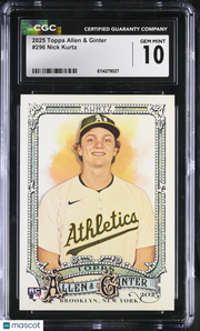 2025 Topps Allen & Ginter Nick Kurtz Rookie #296 CGC 10 Oakland Athletics