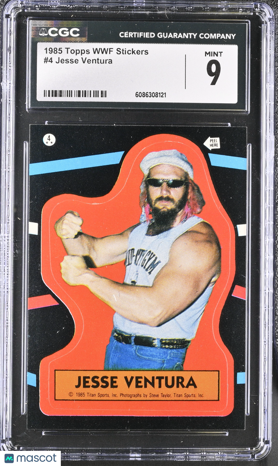 1985 Topps WWF Jesse Ventura Stickers #4 CGC 9