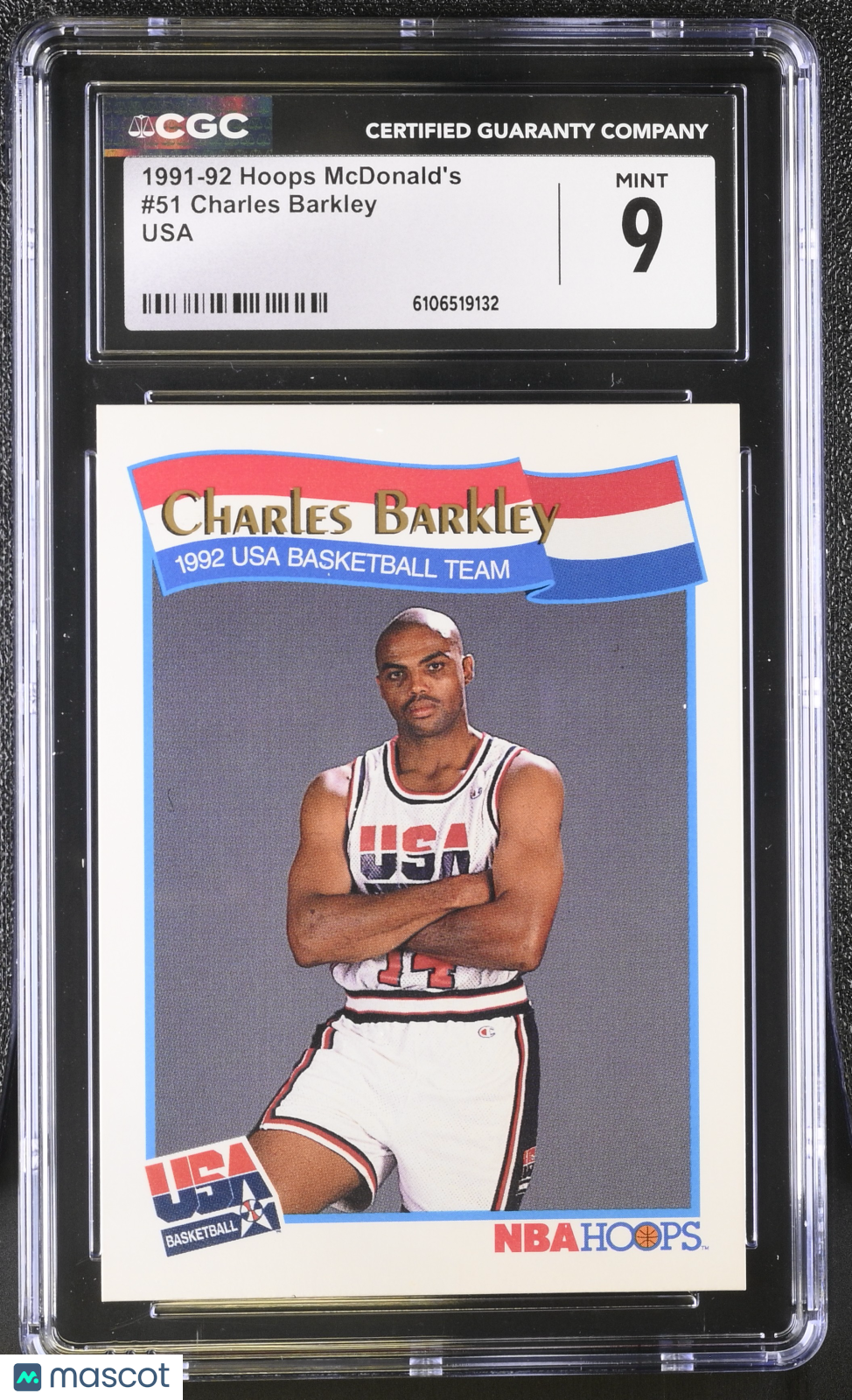 1991-92 Hoops Mcdonald's Charles Barkley USA #51 CGC 9