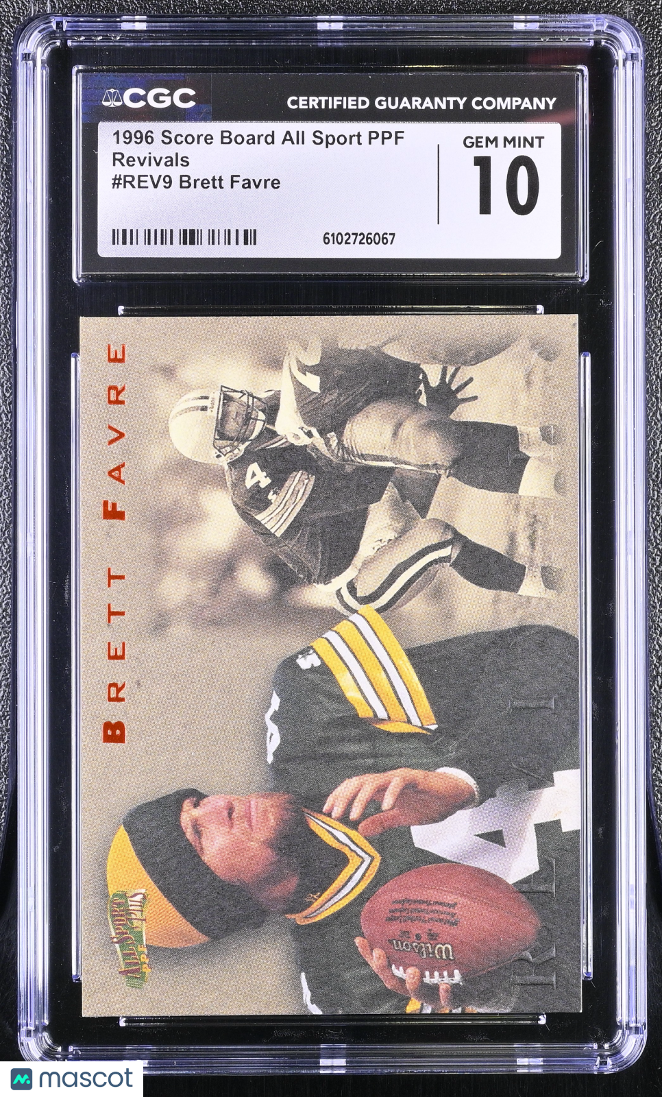 1996 Score Board All Sport PPF Brett Favre Revivals #REV9 CGC 10 Packers