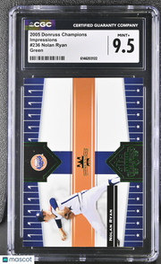 2005 Donruss Champions Nolan Ryan Green Impressions #236 CGC 9.5 Houston Astros