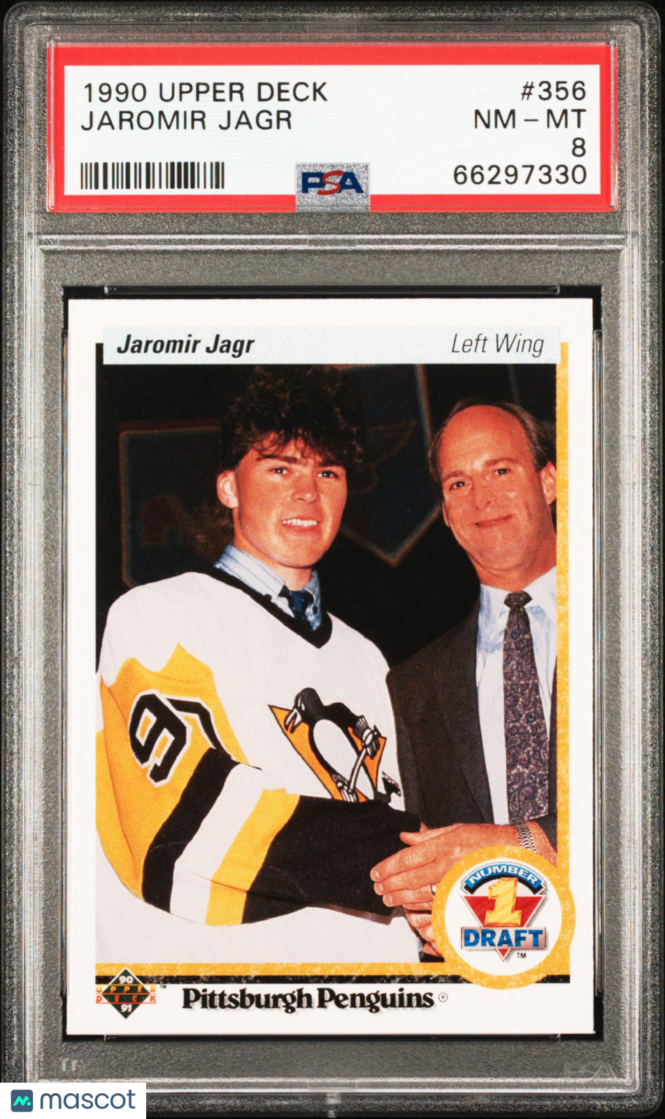 1990 Upper Deck Jaromir Jagr #356 PSA 8