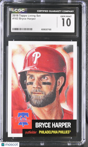 2019 Topps Living Set Bryce Harper #163 CGC 10 Philadelphia Phillies