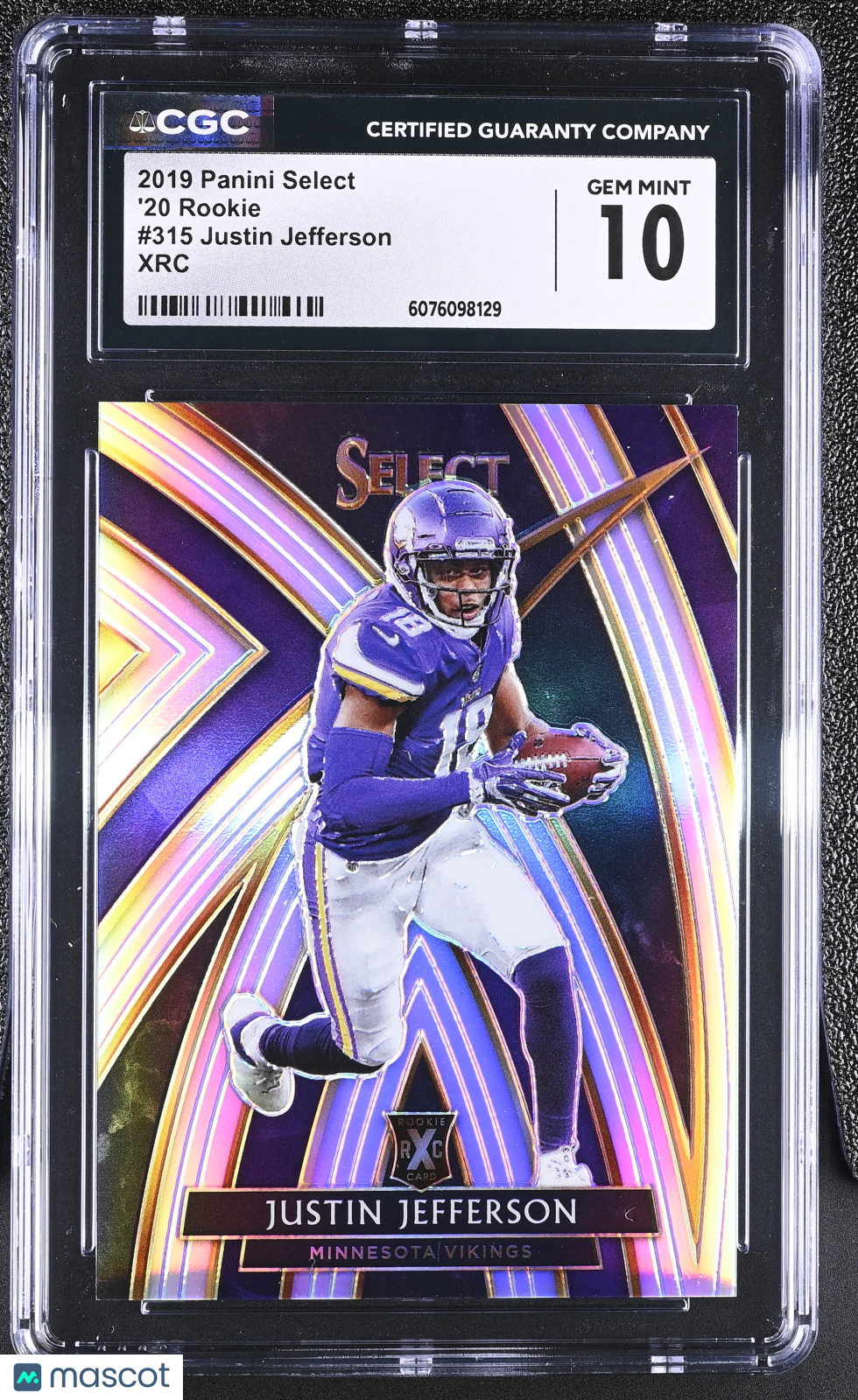 2019 Panini Select Justin Jefferson XRC Rookie #315 CGC 10 Minnesota Vikings